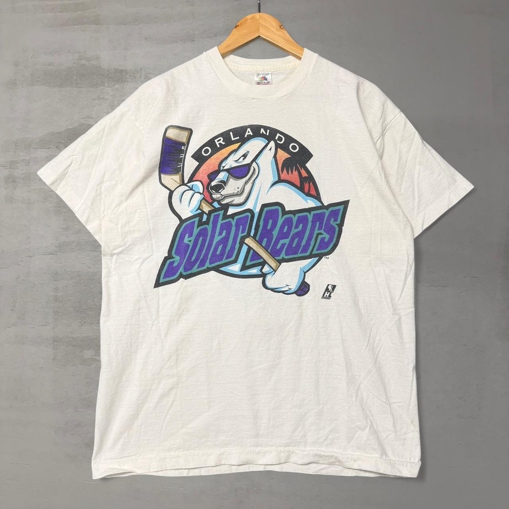 Vintage Orlando Solar Bears RARE 90s Shirt Back‎ Hit White Vintage Hockey XL